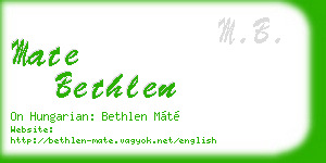 mate bethlen business card